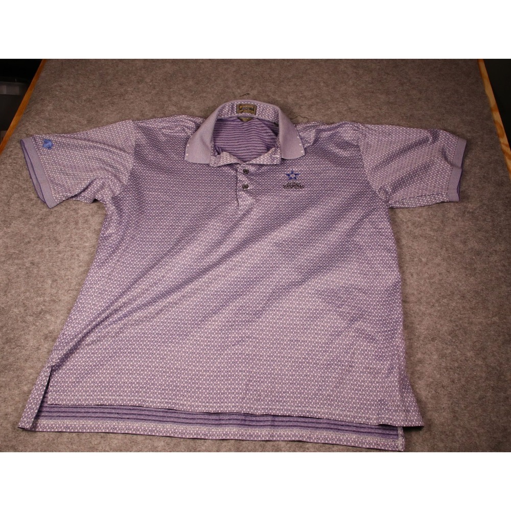 Descente Las Vegas National Golf Club Polo Shirt Mens XL Purple Egyptian Cotton